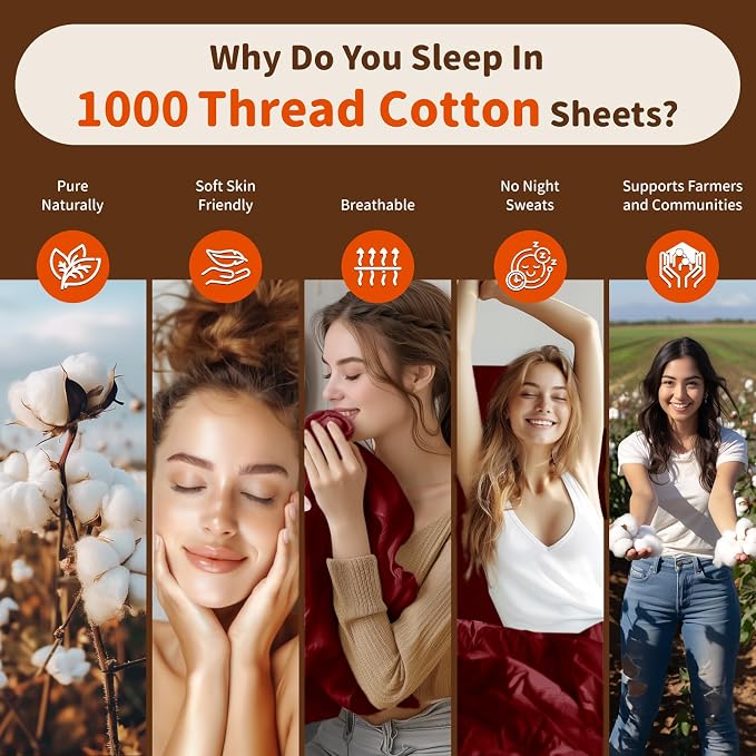 LBRO2M Split King Sheet Sets for Adjustable Bed 1000 Thread Count 100% Egyptian - Image 4
