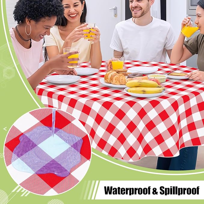 Smiry Oval Table Cloth, Waterproof Vinyl Tablecloth - Image 2