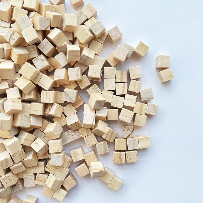 MUXGOA 500 Pcs Unfinished Wood Cubes, 1 cm Wooden Blocks - Image 4