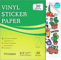 Aevdor 30-Sheet Glossy White Printable Vinyl Sticker Paper, Inkjet | Glossy by Aevdor