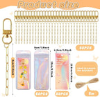 Wurosi 50 Set Paperclip Keychain Making Kit, Bag Charm Kit, 50 Keychain Clips - Image 2