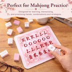 Solo Mahjong Practice Mat, 7.9 x 7 Inch Waterproof Rubber Mahjong Training Board - Image 4