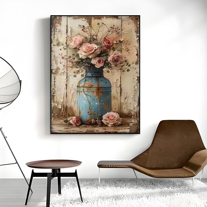 OJTOYART Paint by Numbers Kit for Adults, Rose Vase Painting by Numbers for - Image 4