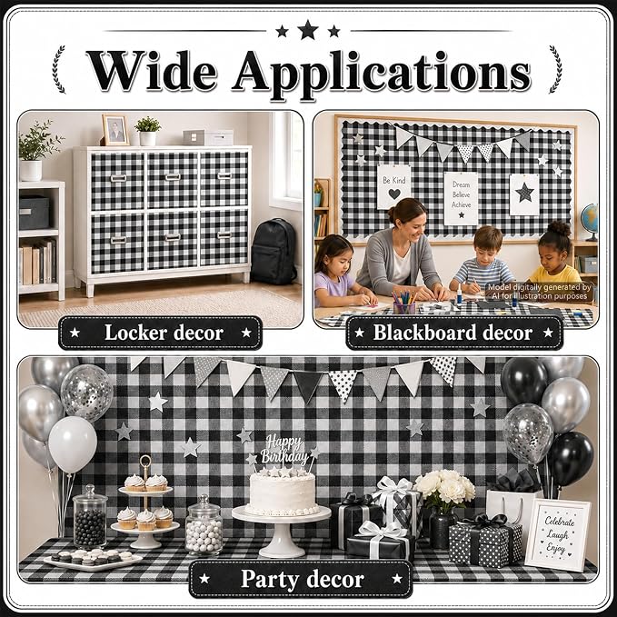 Black White Buffalo Bulletin Board Roll Non-Woven Fabric Poster 16in X 12ft | - Image 7