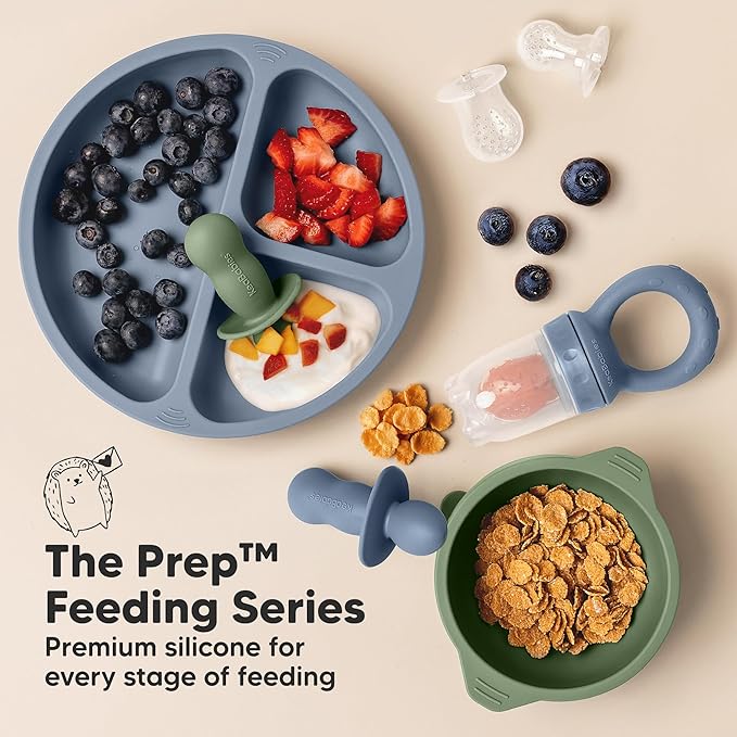 KeaBabies Baby Fruit Feeder 2pk - Silicone Baby Food Feeder for Babies 6-12 Months, Breast Milk Popsicle for Teething, Weaning, Freeze Frozen Solid Food, BPA-Free Infant Feeding Essential (Sunset)