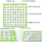 Quilting Rulers, Acrylic Quilt Ruler, 4 Square Fabric Cutting Ruler, Quilting - Image 3