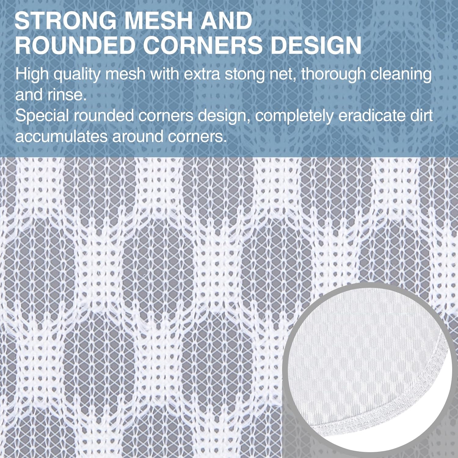 3 pcs Durable Honeycomb Mesh Laundry Bags for Delicates 2 Large (16" x 19") 1 Medium (12" x 15")