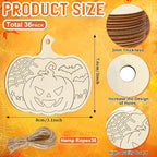 36PCS Wooden Pumpkins Ornaments to Paint Halloween Thanksgiving Decoration - Image 2