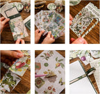 Scrapbooking Supplies Kit, Vintage Botanical Aesthetic Scrapbook Kit - Image 3