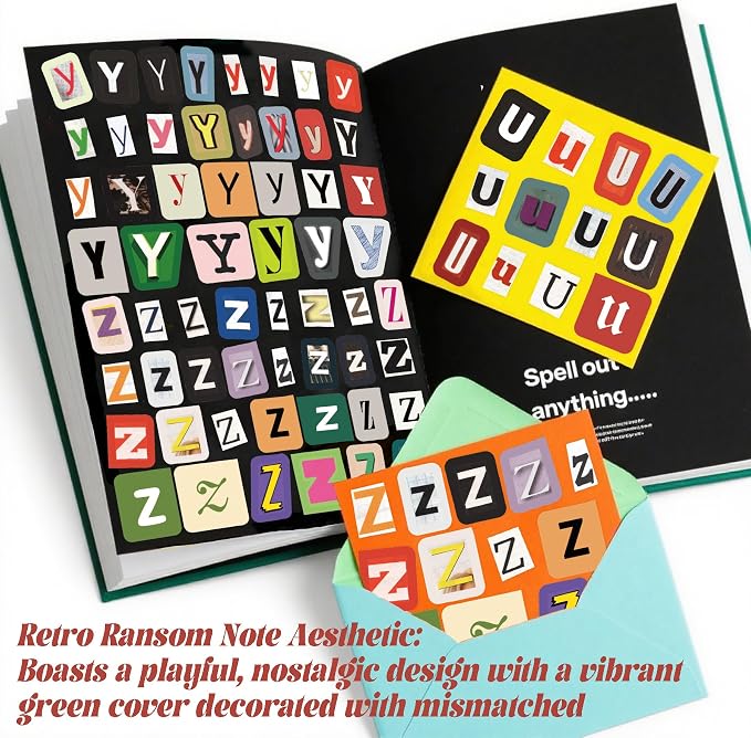 Letter Stickers Book-Scrapbook Supplies | 1500Pcs Vintage Ransom Alphabet - Image 3