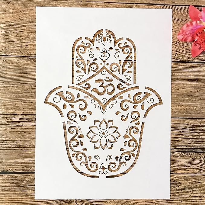 TIAMECH A4 Reusable Mandala Hand Stencil by TIAMECH