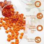 Orange Flat Glass Marbles, 0.97 lb Vase Filler Pebbles Gems, Decorative Glass - Image 3