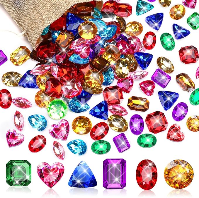 MARFOREVER 150 Pcs Toy Gems Pirate Treasure Jewels Colorful Acrylic Rhinestones by MARFOREVER