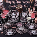 450 Pcs Death to My 20s Tableware Set Rose Gold Black 30th Birthday Party - Image 6
