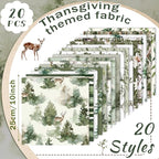 HunnmingRe 20 Pcs 10''x10'' Watercolor Forest Quilting Fabric Square Woodland - Image 2