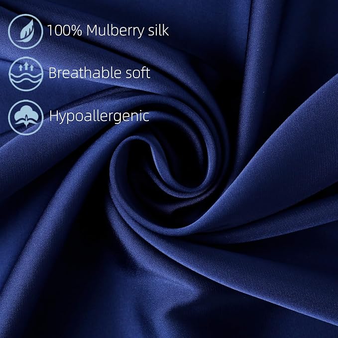 100% Silk Pillow Cases 2 Pack, Mulberry Silk Pillowcase - Image 2