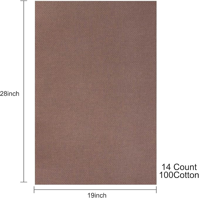 Aida Cloth 14 Count Cross Stitch Fabric, 19×28inch | Warm Vintage Tone - Image 2