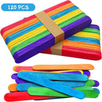 WISYOK 120 Pcs 6” Colored Jumbo Wooden Craft Sticks - Image 2