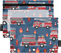 Fire Trucks Pencil Pouch for 3 Ring Binder, 2 Pack Waterproof Pencil Bags Clear by BOENLE-WELCOMEYOURCOMING