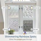 rabbitgoo Window Privacy Film, Diamond Pattern, 23.6" x 78.7" | Stained Glass - Image 3