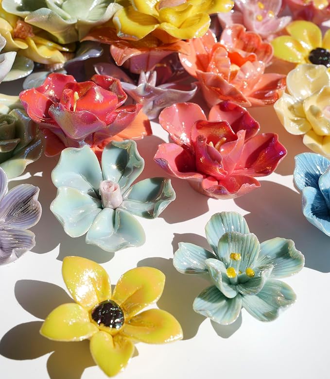 Lanyani 10 Pieces Iridescent Ceramic Blossom - Image 4