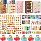 170Pcs Miniature Supermarket Shelves Furniture Model Doll House Store Storage by kapeiluo