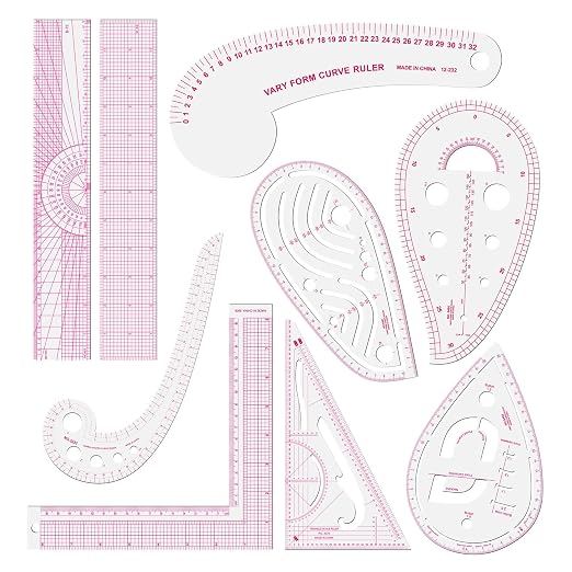 Clear Metric Sewing Rulers, French Curve Sewing Rulers Set, Sewing Tools by LINXIAO