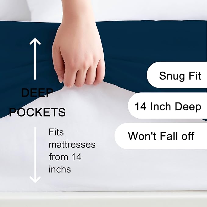 Hotella 100% Microfiber 60"x80" Queen Size Fitted Sheet Only, Hotel Quality - Image 2