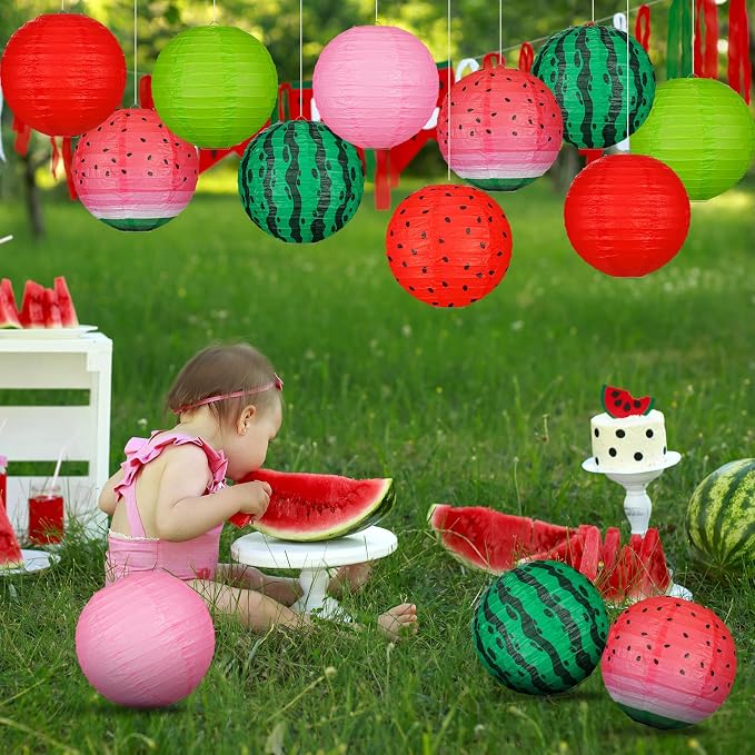 Panelee 12 Pcs Watermelon Summer Party Decorations 8 Inch Watermelon Hanging - Image 4