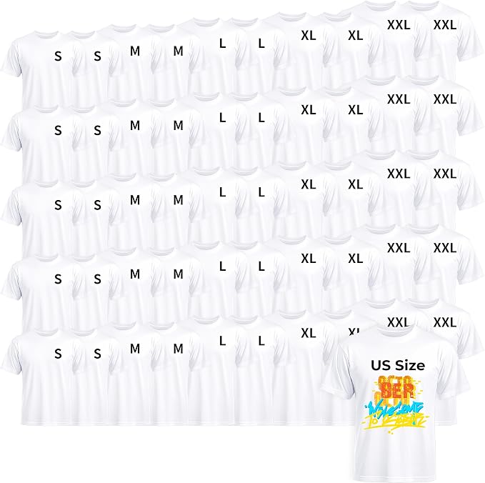 Joyclub White T Shirts Polyester Bulk Sublimation Blanks Wholesale Unisex Crew by Joyclub