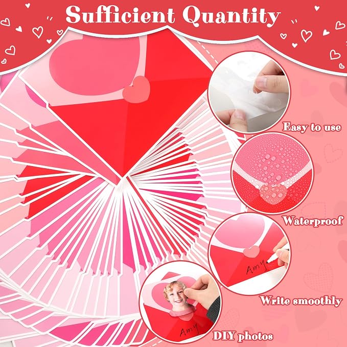 60pcs Valentine's Day Theme DIY Cutouts Heart Envelope Bulletin Board - Image 3