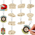 RattanView 24 Pcs Race Car Craft Color Your Own Keychains Diy Craft Wooden by RattanView