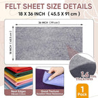Soft Felt Fabric Sheet 18" x 36", 1.6mm Acrylic Craft Felt, Heather Gray | Soft - Image 3