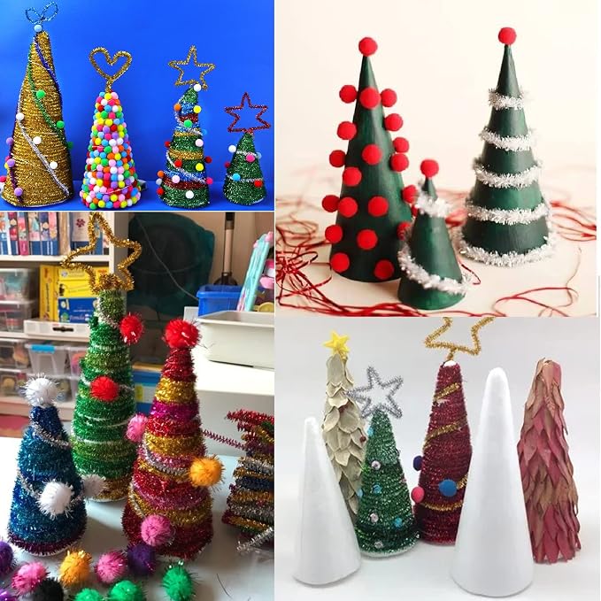 FFchuanhe 24-Pack Craft Foam Cones, Foam Tree Cones, - Image 4