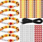Ferreve 35 Sets Fall Religious Bead Wristband Craft Kit Jesus Loves Me Faith by Ferreve