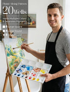 DUGATO 20-Well Plastic Paint Palette, 10 x 13 in | Lightweight Plastic Tray - Image 3