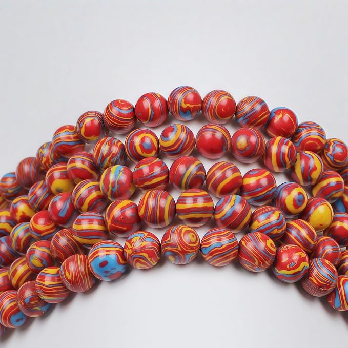 MJDCB Synthesis Colour Malachite Beads Beautiful Fashion Round Stone Beads - Image 6
