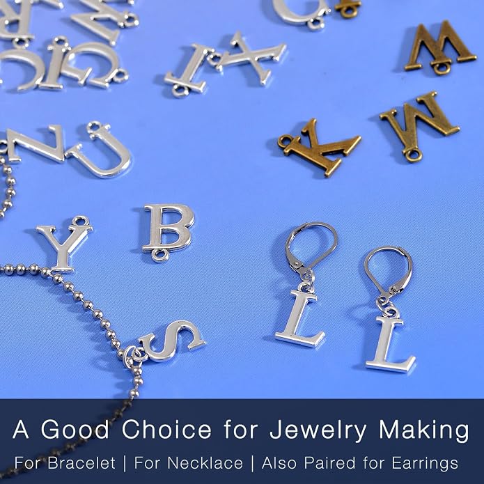 stino 200Pcs A-Z Metal Letter Charms - Image 3