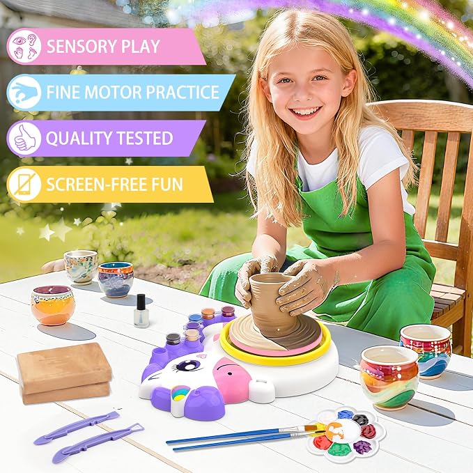 Pottery Wheel for Kids, Arts and Crafts for Kids Ages 8-12, Complete Pottery - Image 6