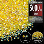5000pcs 3mm Resin Rhinestones Bulk, Transparent Lemon Yellow AB Flatback Round - Image 2