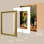eletecpro 8x10 Vintage Picture Frame, Glass Cover, Light Green, Horizontal or - Image 2