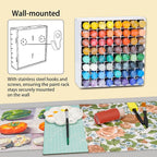 Krafetto 64 Grids Craft Paint Storage Organizer, Wall-mountable Paints Holder - Image 4