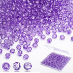 BONNY BOXX 500pcs 8mm Acrylic Faceted Round Crystal Beads Transparent Light by BONNY+BOXX