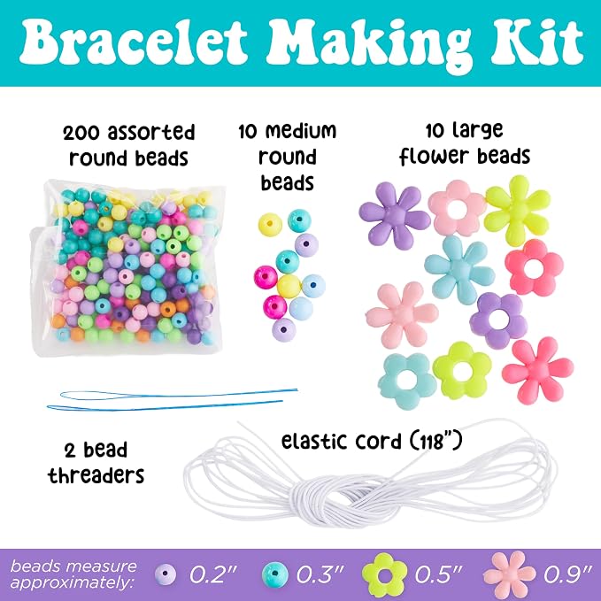 Creativity for Kids Beaded Flower Bracelet Making Kit | DIY Jewelry Craft Kit | - Image 3