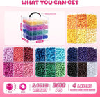 Simetufy 3600Pcs Pony Beads 24 Colors 6x9mm Kandi Beads - Image 3