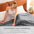 Grey Weighted Blanket for Adults 12lbs, Twin Full Size Cooling Minky Heavy - Image 3