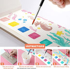 Cavnewt Pocket Watercolor Painting Book, Travel Paint Watercolor Coloring Book - Image 4