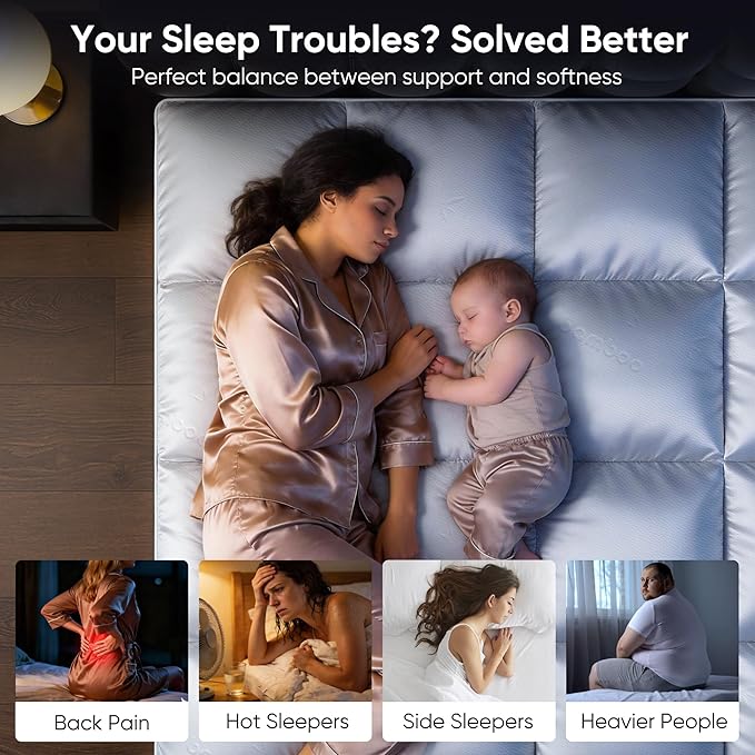 5 Inch Twin XL Mattress Topper, Memory Foam Mattress Toppers-2.5" Cooling Gel - Image 3