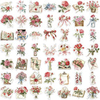 Aesthetic Flowers Stickers Transparent Flora Scrapbook Stickers | Transparent & - Image 2