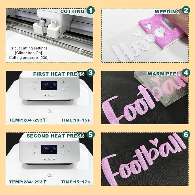 Glitter Puff Heat Transfer Vinyl, 12in X 5ft Iron on Vinyl | 3D Puff, Wash No - Image 6